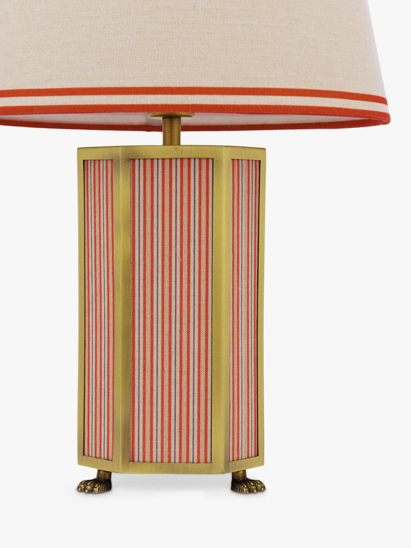 Joules Helmingham claw foot table lamp bright red, imported from the UK