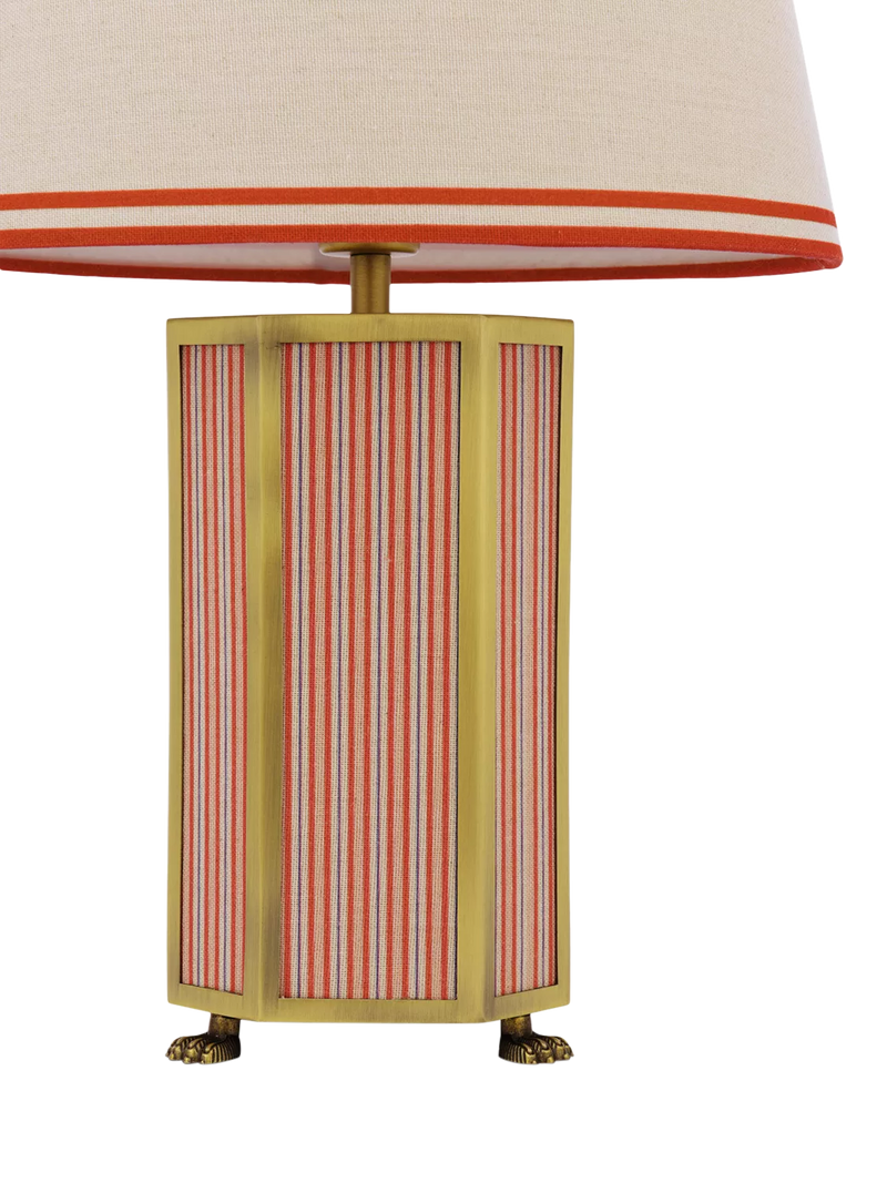 Joules Helmingham claw foot table lamp bright red, imported from the UK