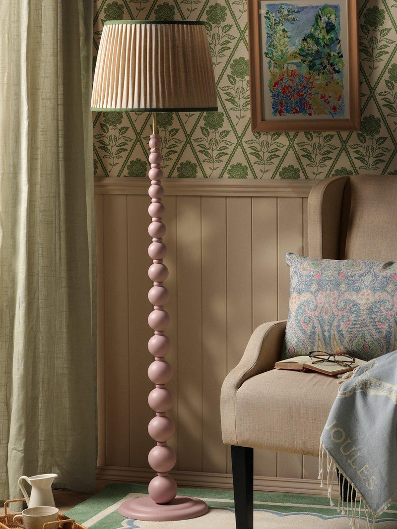 Joules Harewood floor lamp light pink pleated shade - British product