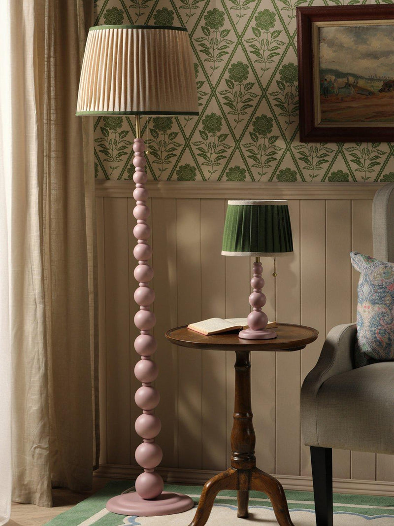 Joules Harewood floor lamp light pink pleated shade - British product
