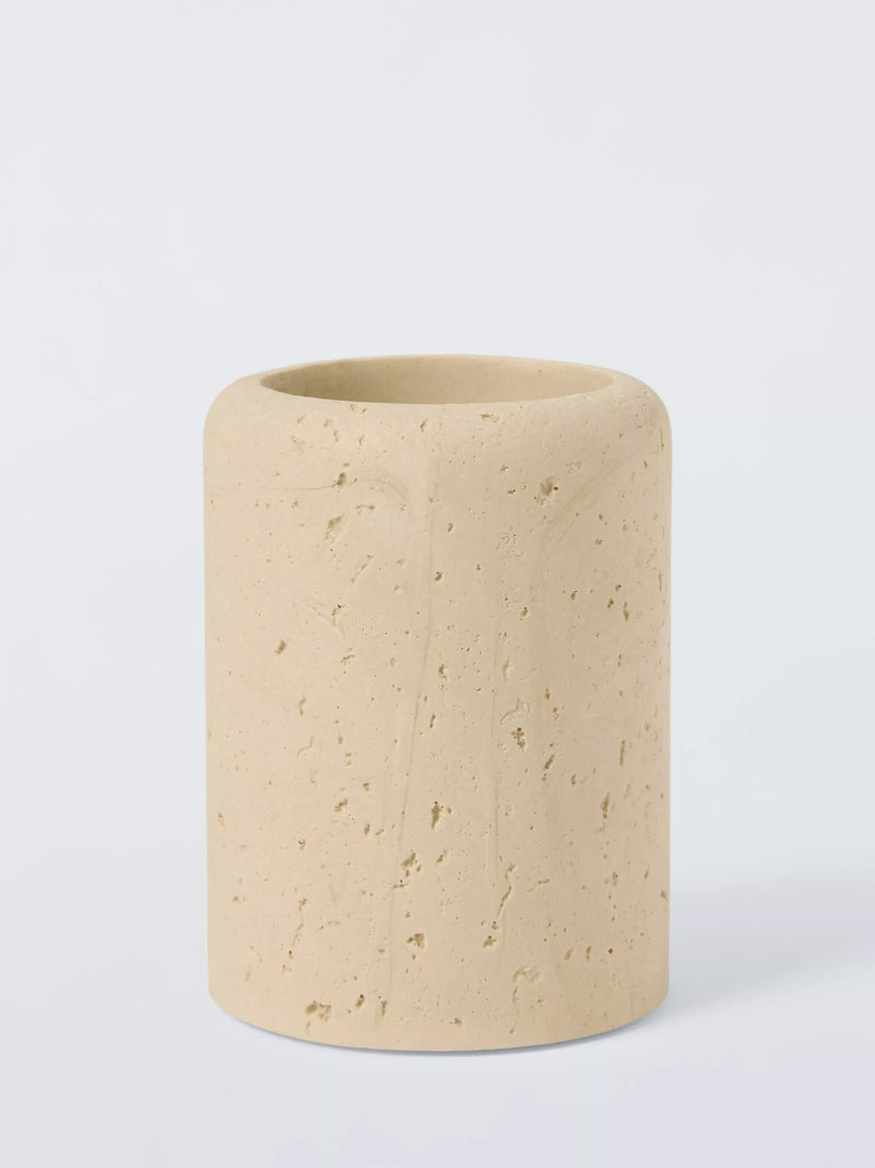 John Lewis stone effect bathroom tumbler 150ml natural (British brand)