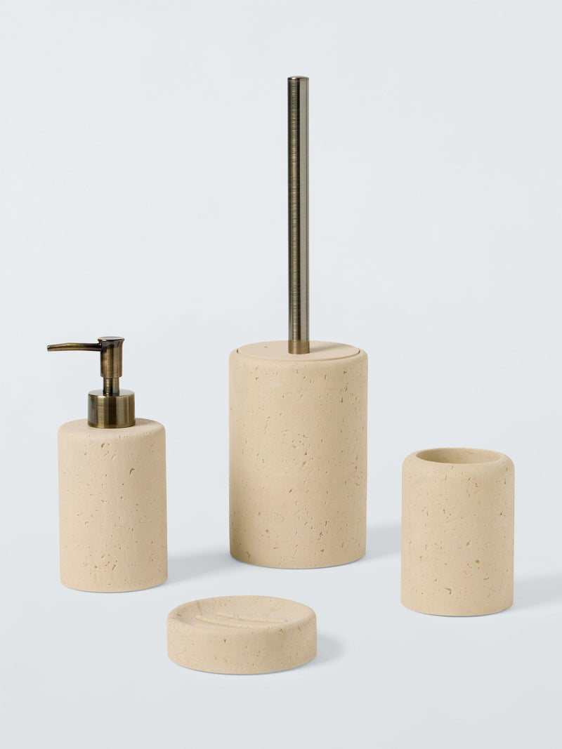 John Lewis stone effect toilet brush natural finish, UK version