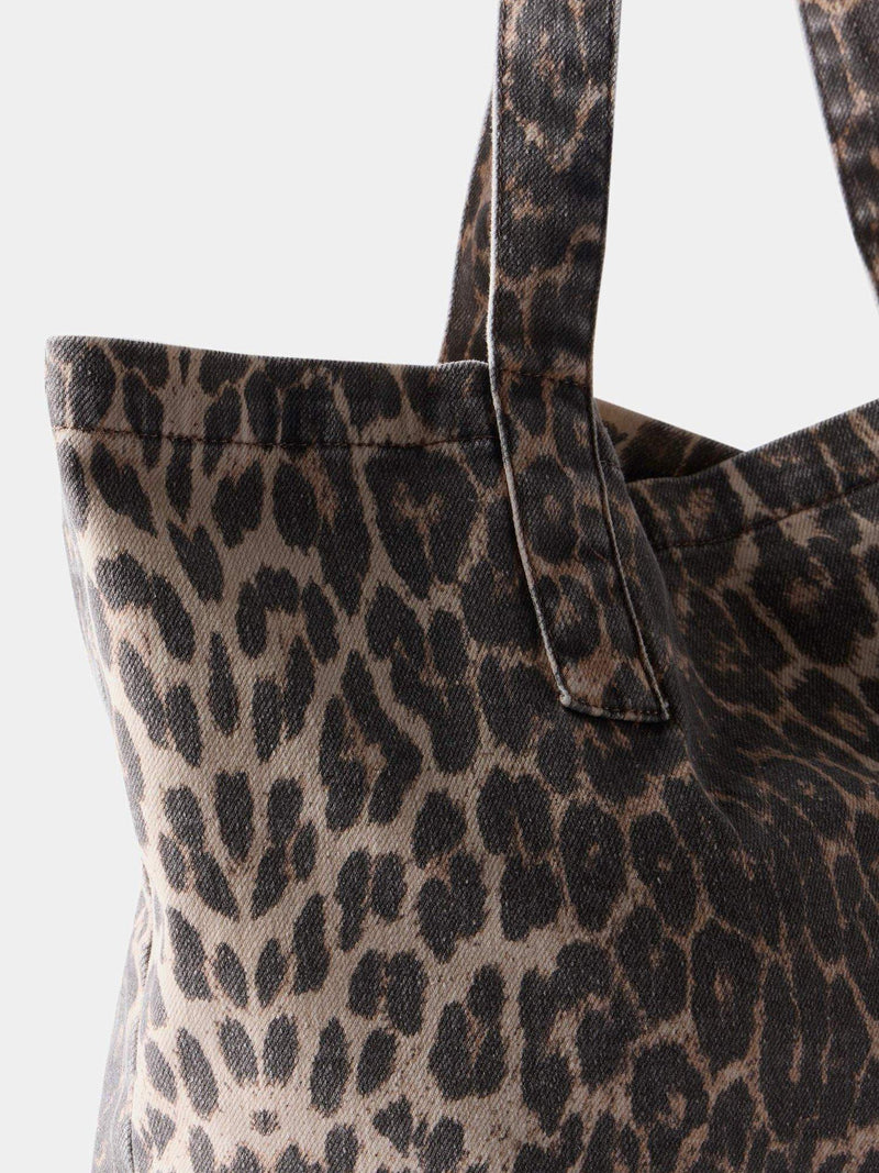Mint Velvet leopard print denim tote bag - British product