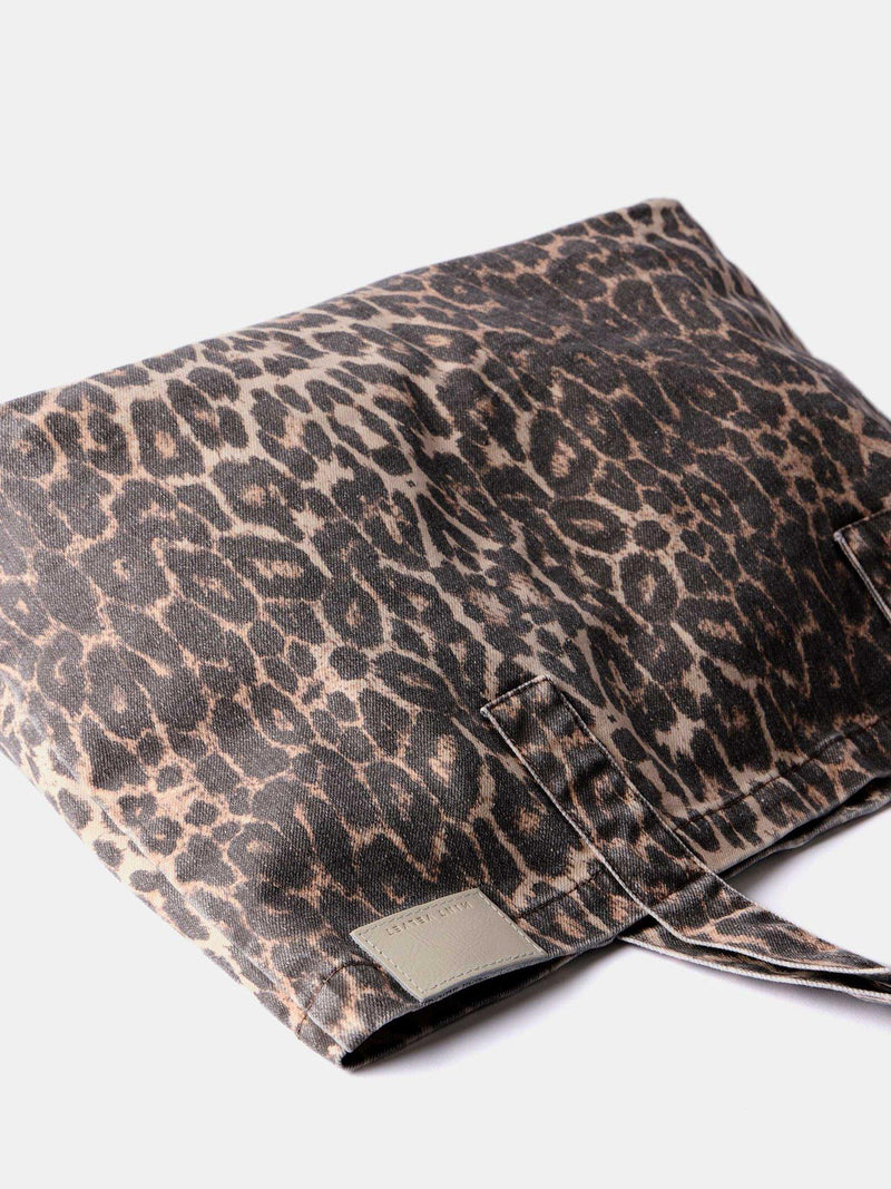 Mint Velvet leopard print denim tote bag - British product