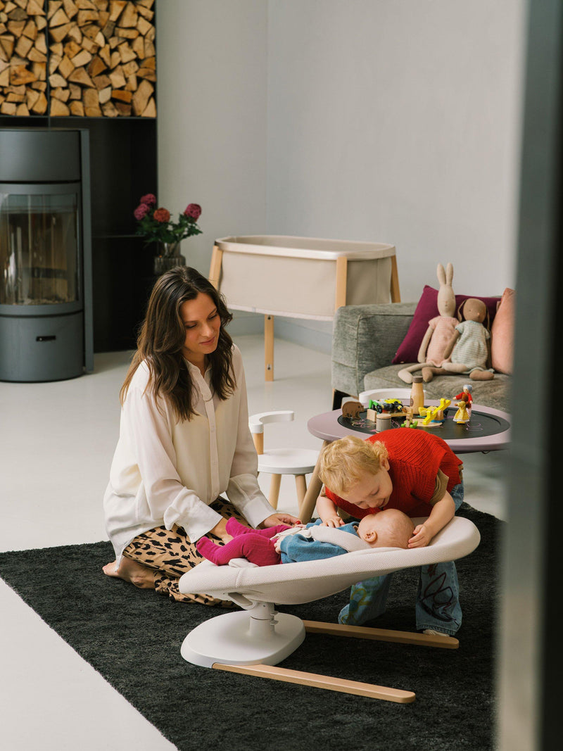 Stokke Yoga baby bouncer and swing in Light Sand, UK version