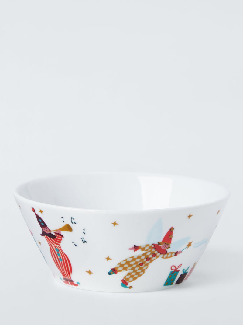 John Lewis Kids Christmas Jester Elf Porcelain Cereal Bowl 12.6cm, UK version