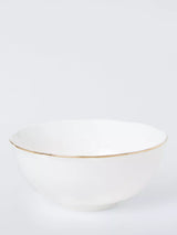 John Lewis John Lewis Fleur Gold Rim Fine China Cereal Bowl, 15cm, White- Buy online at McGrocer