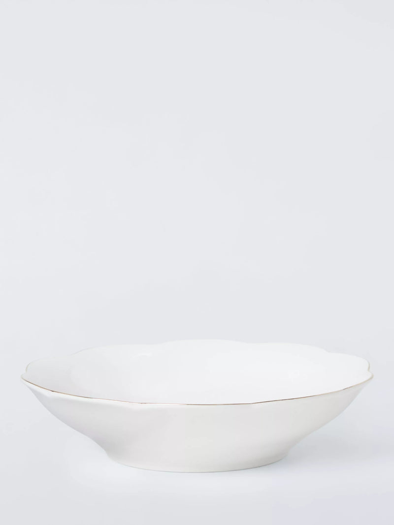 John Lewis Fleur gold rim fine china pasta bowl 22.6cm (British brand)