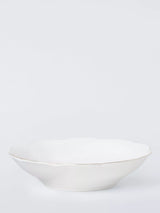 John Lewis John Lewis Fleur Gold Rim Fine China Pasta Bowl 22.6cm White- Buy online at McGrocer