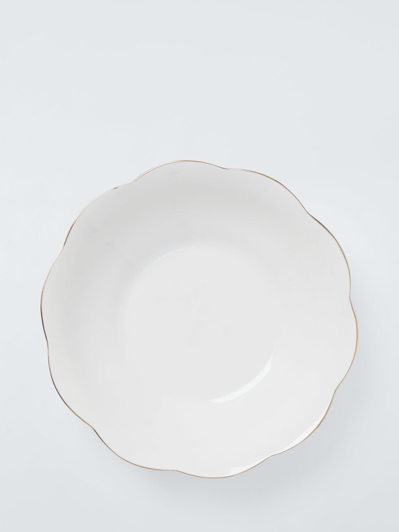 John Lewis Fleur gold rim fine china pasta bowl 22.6cm (British brand)