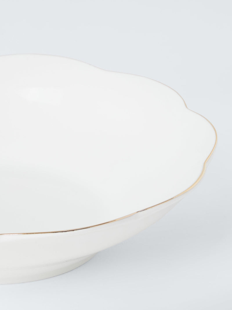 John Lewis Fleur gold rim fine china pasta bowl 22.6cm (British brand)