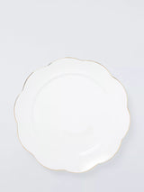 John Lewis John Lewis Fleur Gold Rim Fine China Dinner Plate 26.7cm White- Buy online at McGrocer