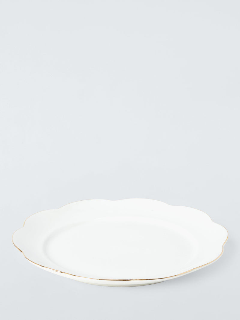 John Lewis fine china dinner plate gold rim 26.7cm, imported from the UK