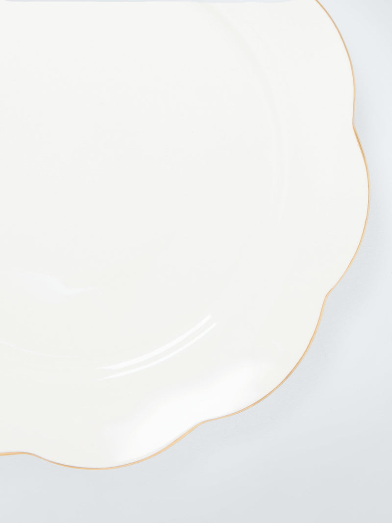 John Lewis fine china dinner plate gold rim 26.7cm, imported from the UK