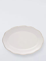 John Lewis John Lewis Fleur Gold Rim Fine China Oval Serving Platter, 36.5cm- Buy online at McGrocer
