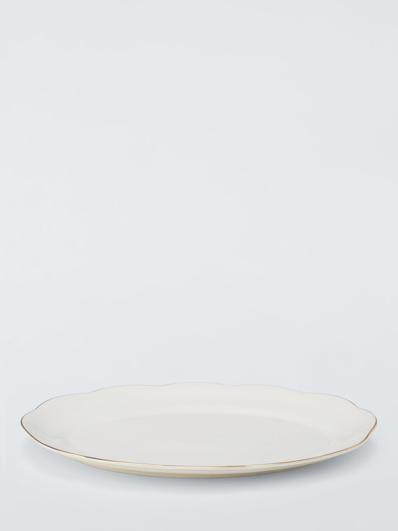 John Lewis Fleur fine china serving platter with gold rim 36.5cm (British brand)