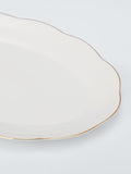 John Lewis Fleur fine china serving platter with gold rim 36.5cm (British brand)