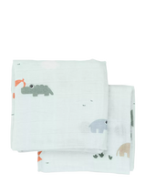 John Lewis Done by Deer Baby Muslin Cloths Pack of 2 Playground Blue- Buy online at McGrocer