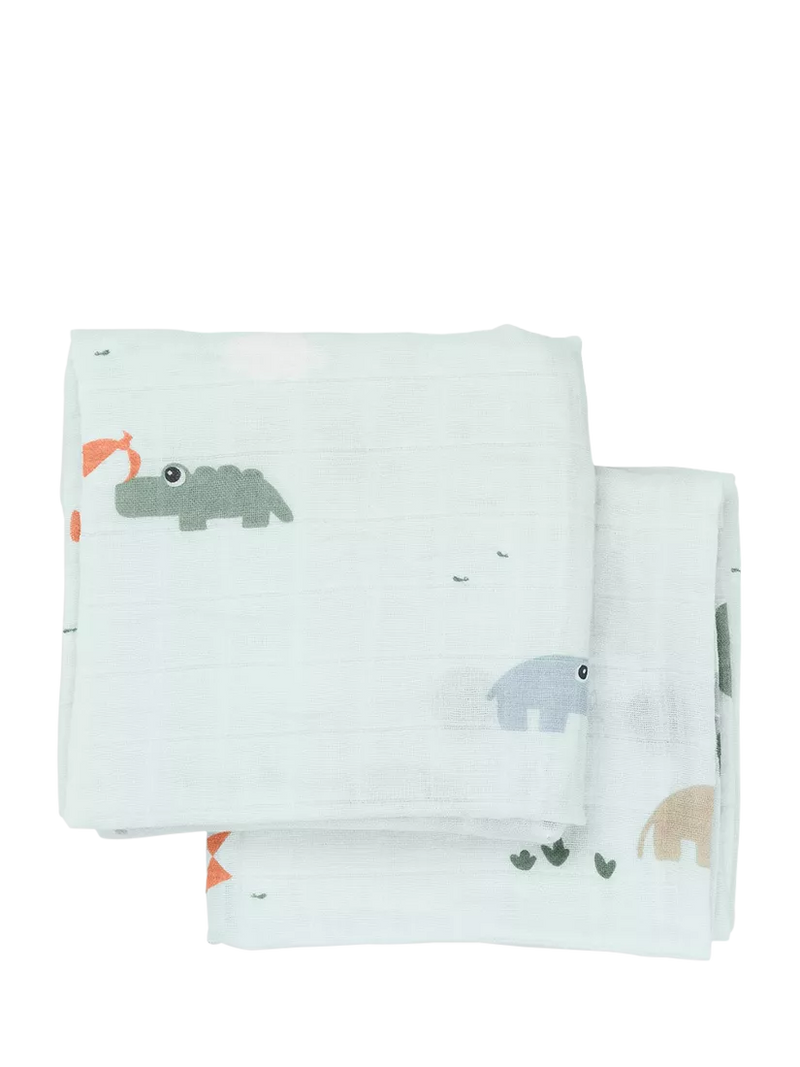 Done by Deer muslins playground blue pack of 2 (British brand)