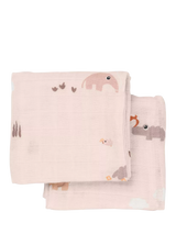 John Lewis Done by Deer Playground Pink Cotton Muslin Cloths Pack of 2- Buy online at McGrocer