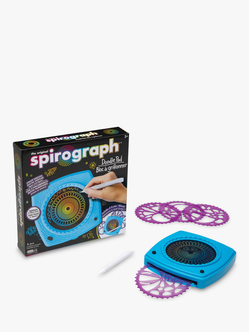 Spirograph doodle pad with LCD screen and stencil wheels (British brand)