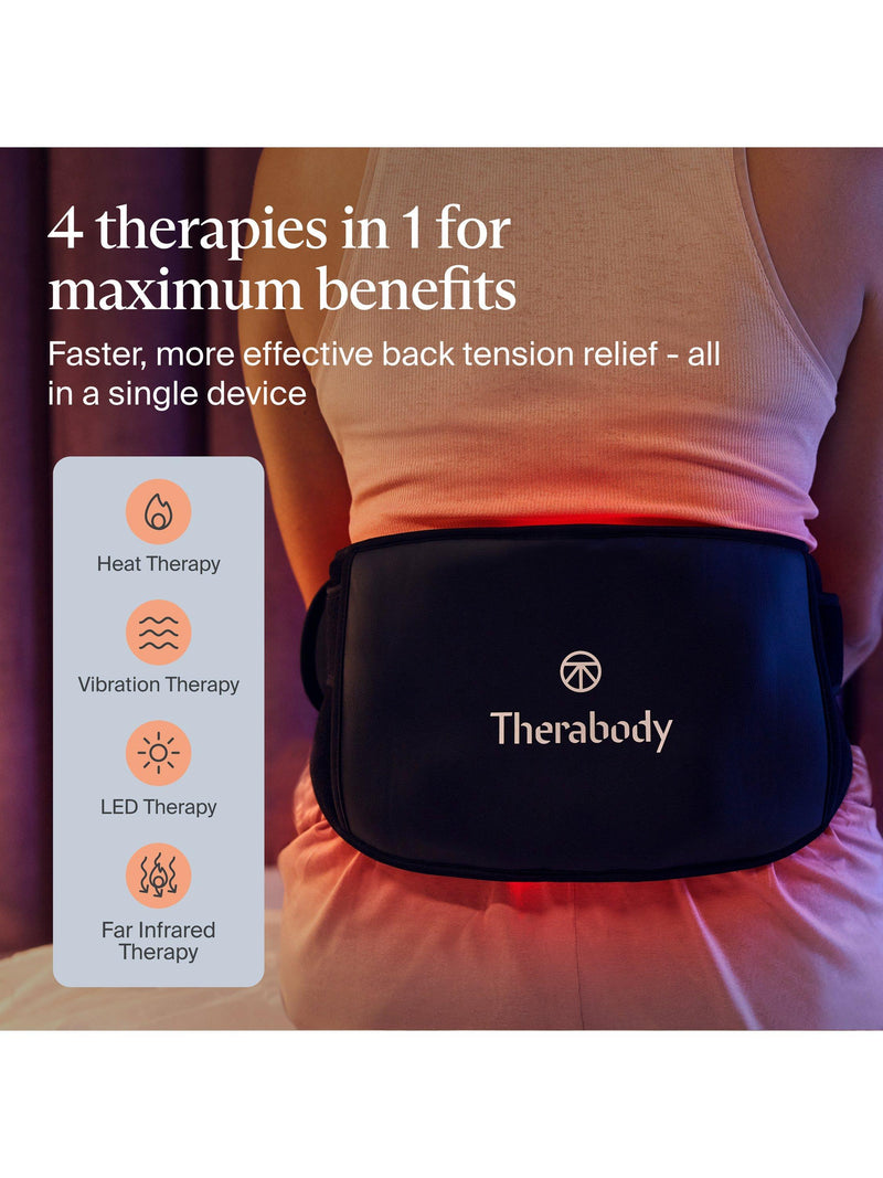 Therabody ThermBack LED back pain therapy wrap, imported from the UK