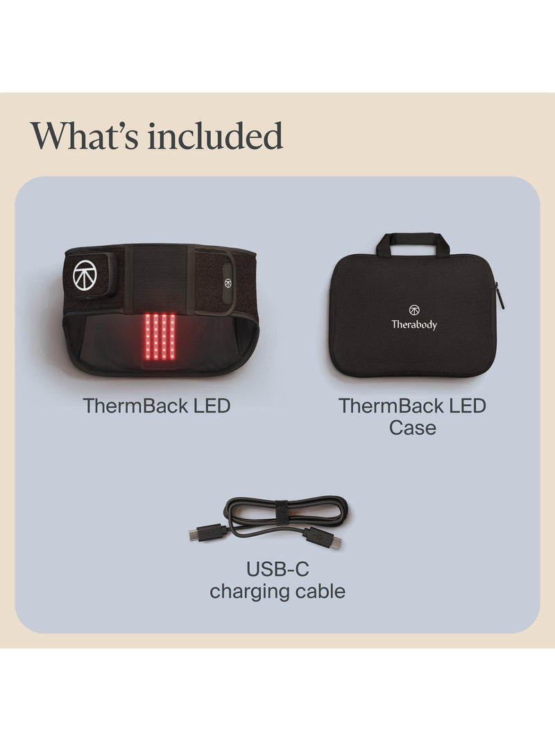 Therabody ThermBack LED back pain therapy wrap, imported from the UK