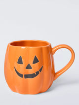 John Lewis Halloween Pumpkin Stoneware Mug Orange 350ml