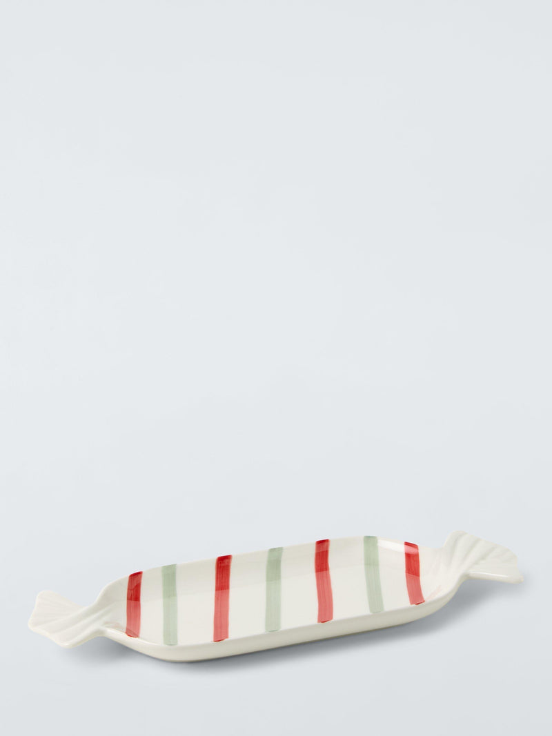 John Lewis striped stoneware sweet dish 35cm - British product