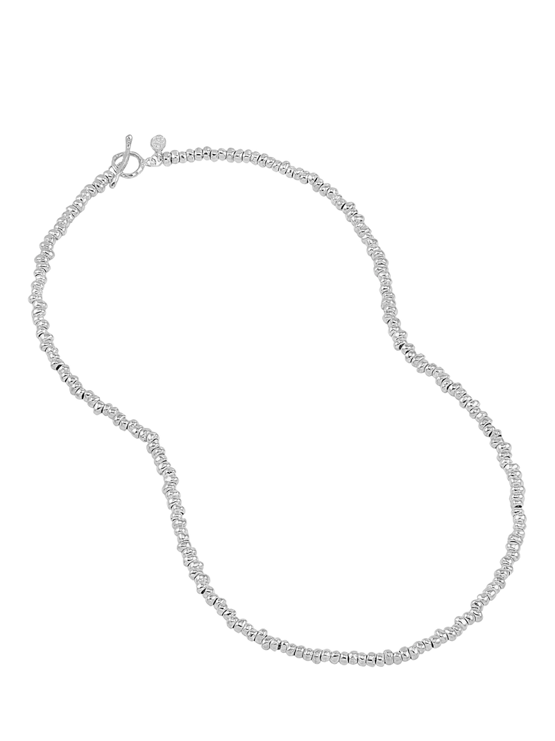 Dower & Hall Pebble Beaded Silver Necklace 25cm, UK version