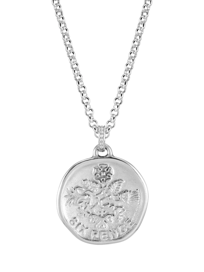 John Lewis Dower & Hall Men's Lucky Sixpence Talisman Silver Necklace- Buy online at McGrocer