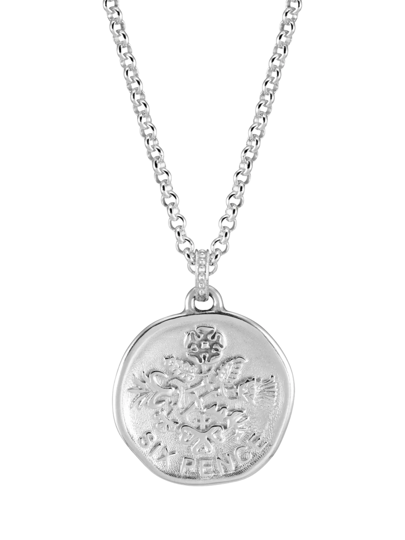 Dower & Hall Lucky Sixpence Talisman necklace 56cm - British product