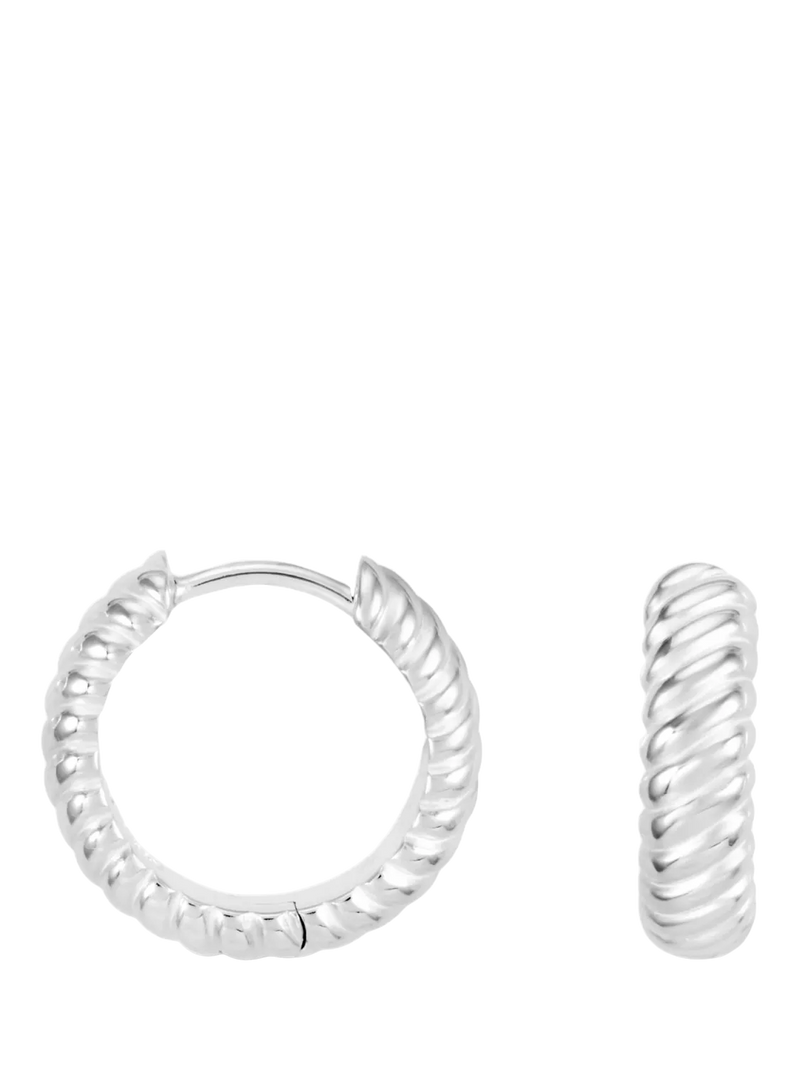 Dower & Hall Medium Twist Hoop Earrings Gold