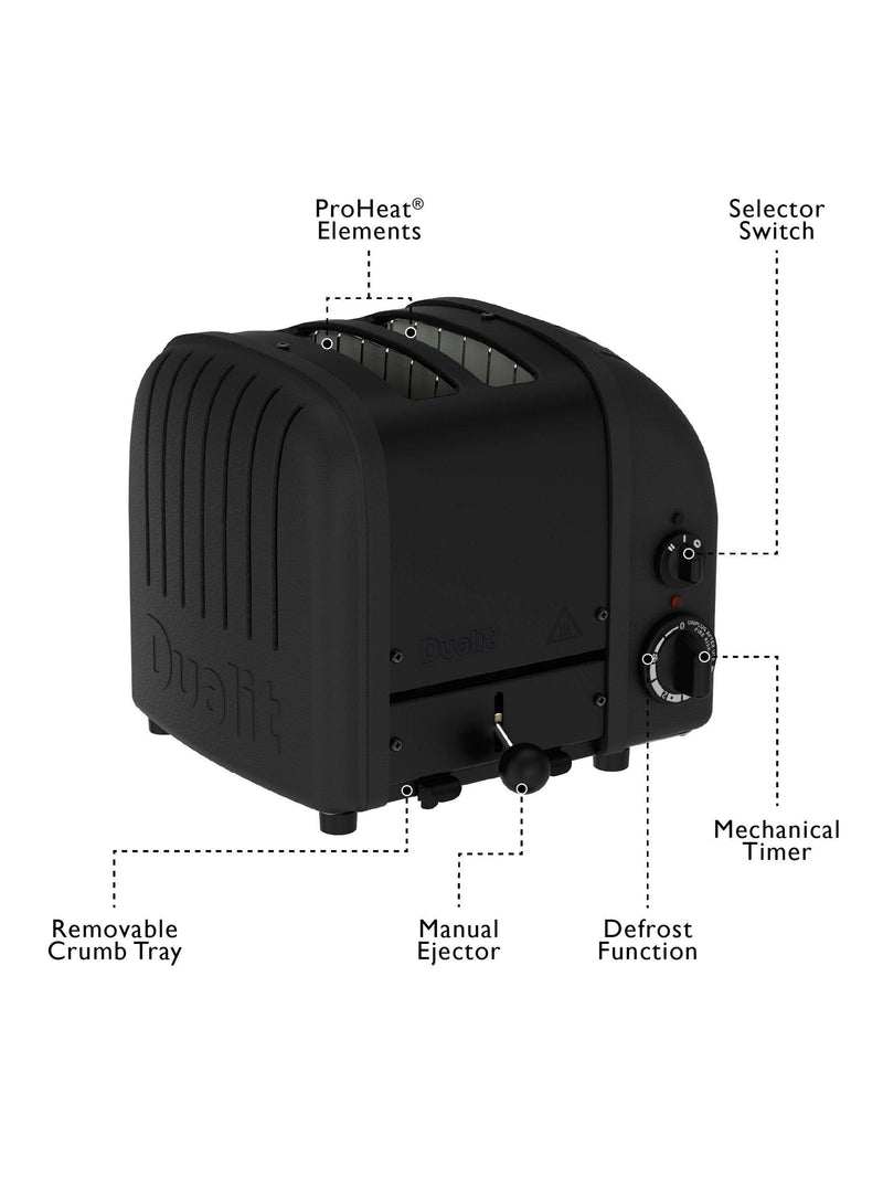 Dualit toaster Stealth Black 2 slice, imported from the UK