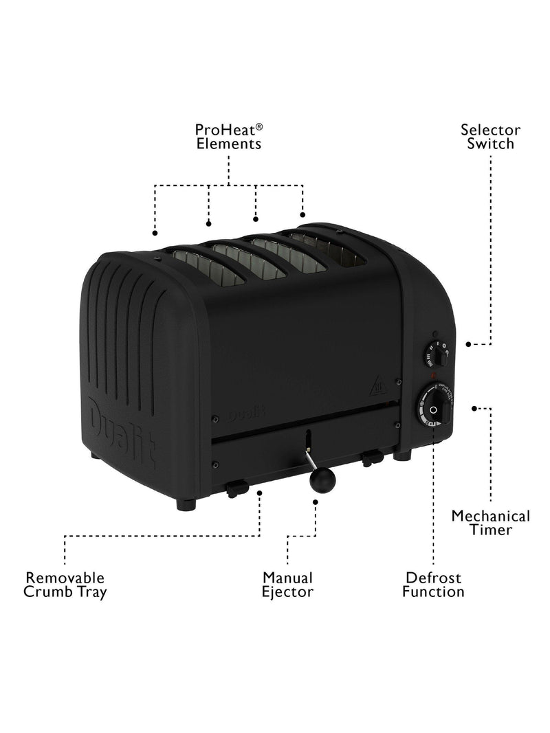 Dualit NewGen Stealth Black 4 slice toaster, UK version