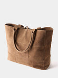 Mint Velvet suede patchwork tote bag tan (British brand)