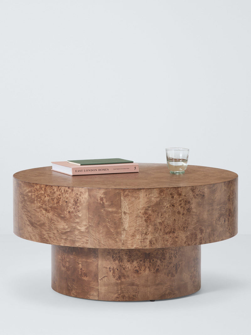 John Lewis round coffee table with burl veneer top, UK version