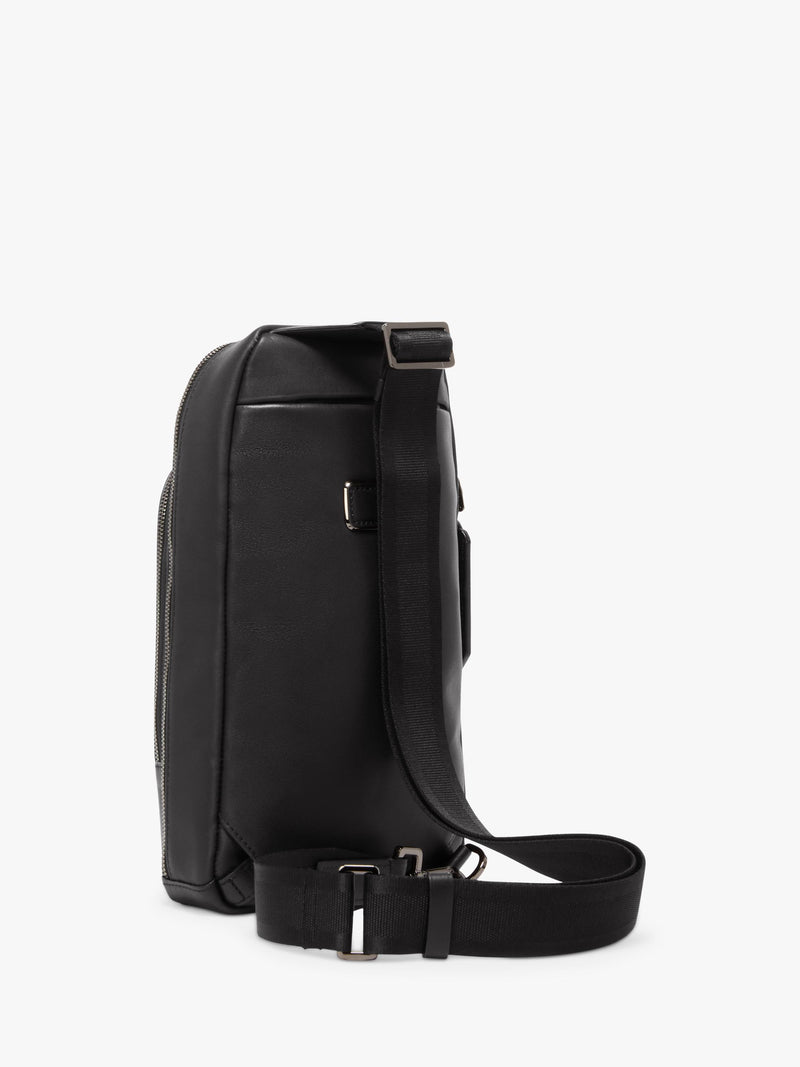 TUMI leather sling bag 12.5L Black Bombe (British brand)