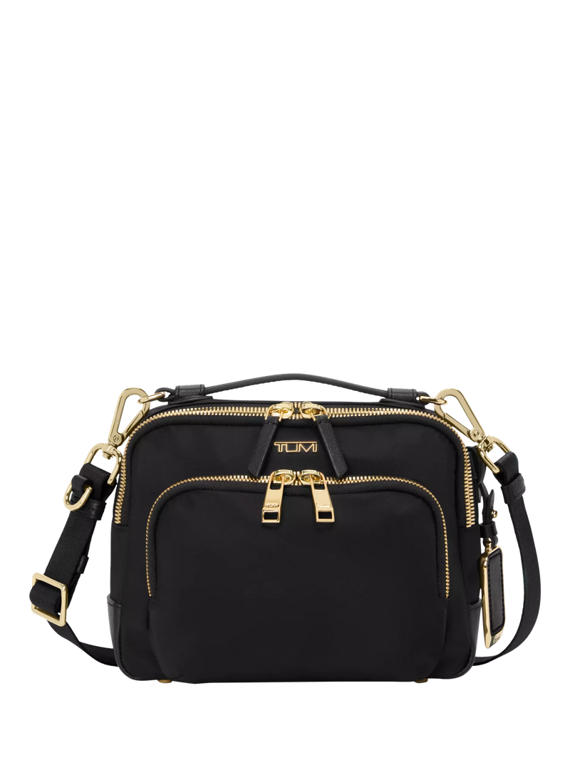 TUMI Teghan crossbody bag black gold, UK version