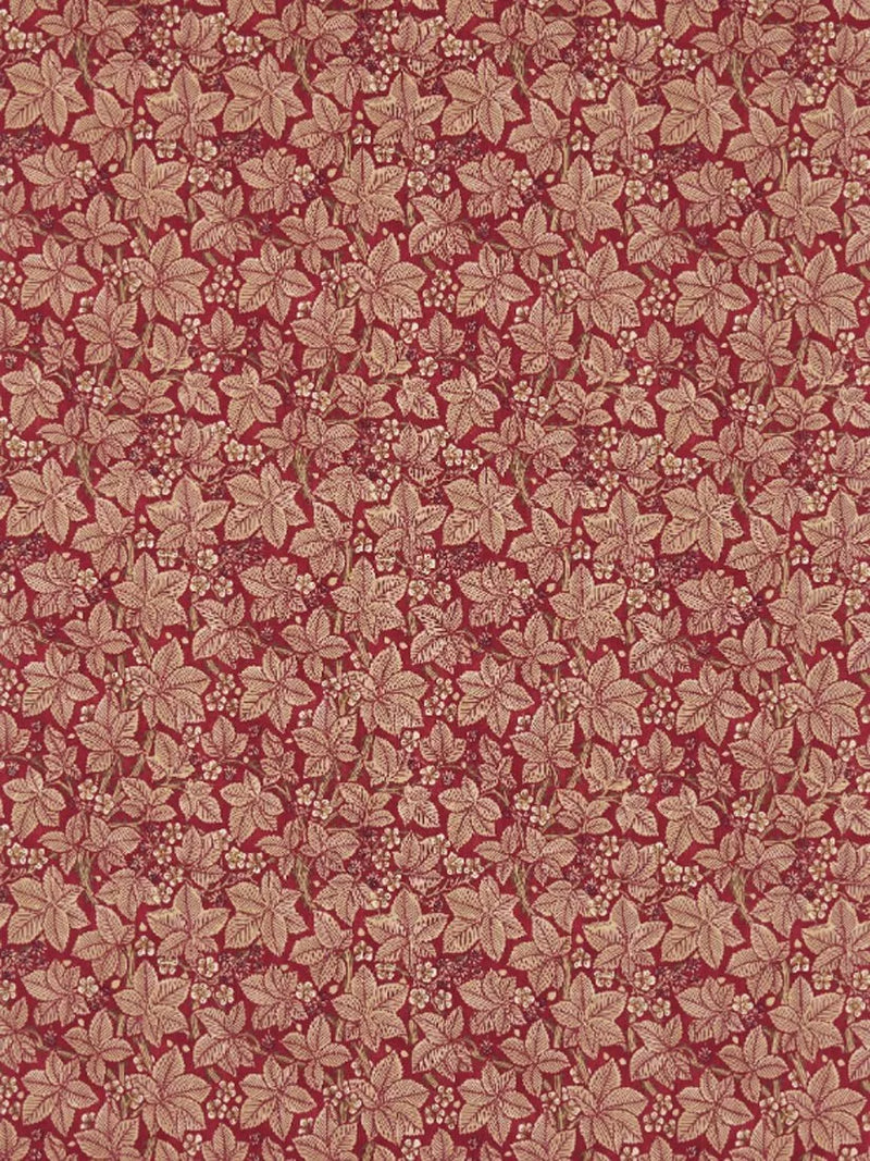 Morris & Co. furnishing fabric Wine/Thyme floral weave, imported from the UK