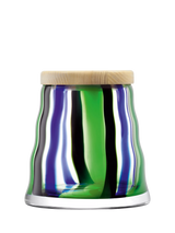 John Lewis LSA International Folk Striped Glass Container with Ash Wood Lid- Buy online at McGrocer