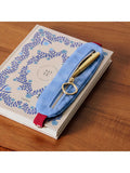 Papier elasticated pen pouch blue - British product