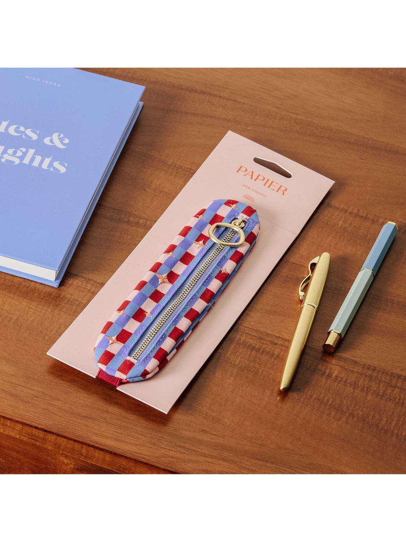 Papier Check elasticated pen pouch (British brand)