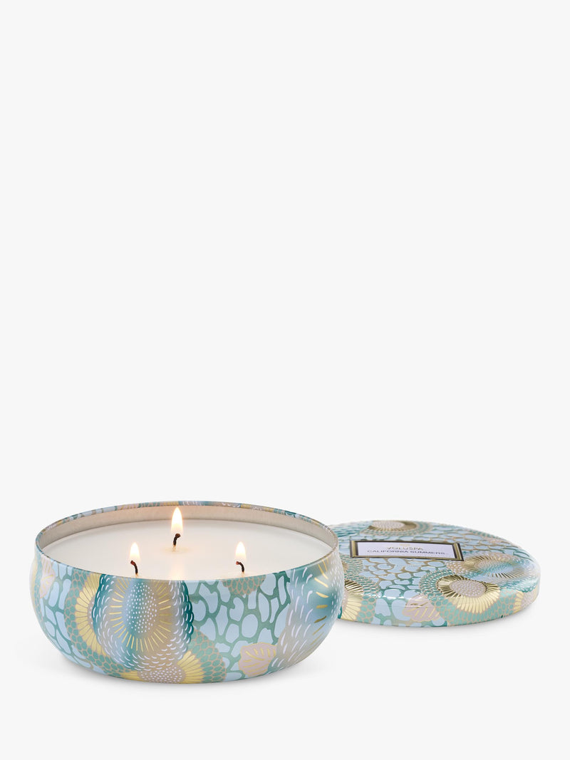 Three Wick Scented Candle in Tin with Coconut Wax, 500g