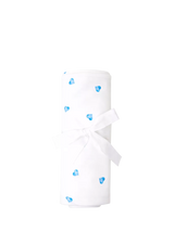 John Lewis Rosa & Blue Baby Bamboo Cotton Blend Heart Print Blanket, White- Buy online at McGrocer