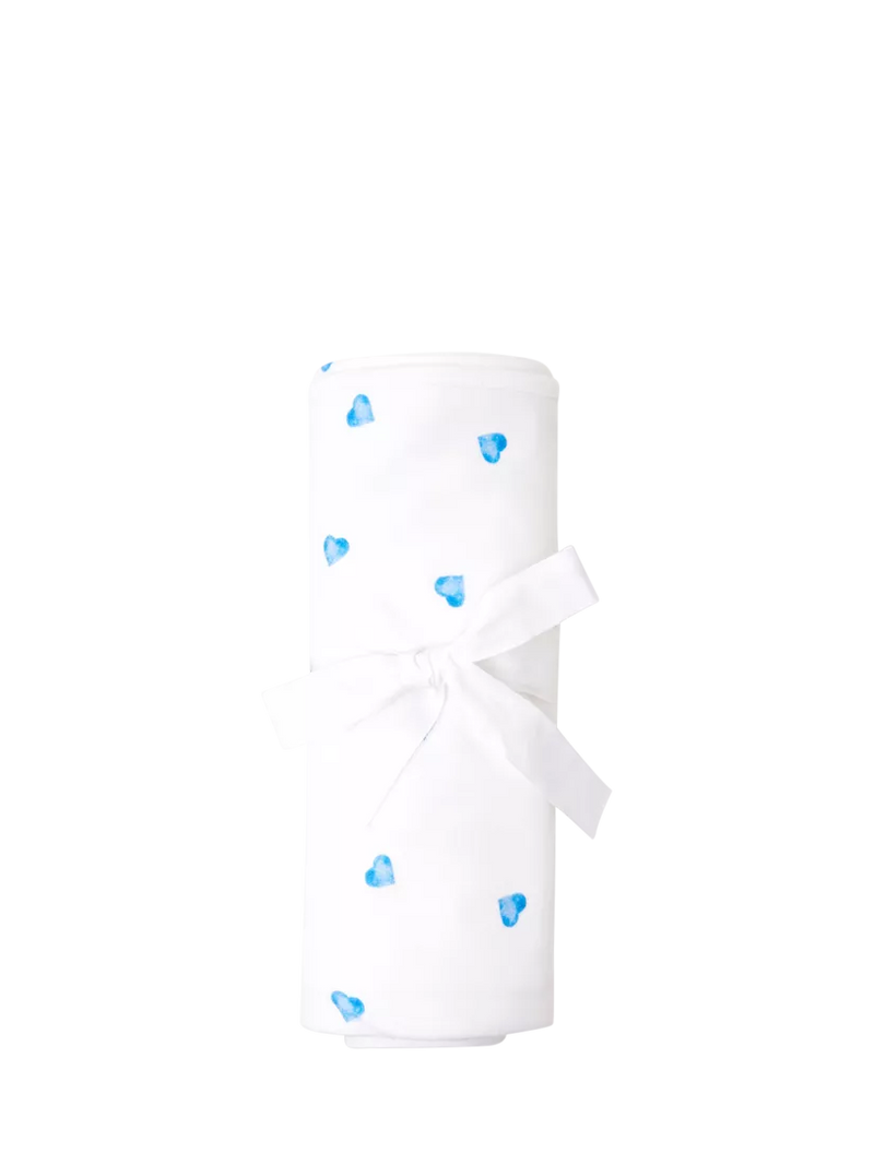 Rosa & Blue heart print baby blanket - British product