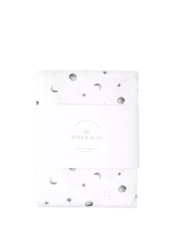 John Lewis Rosa & Blue Baby Bamboo and Cotton Moon Print Cotbed Fitted Sheet, White- Buy online at McGrocer