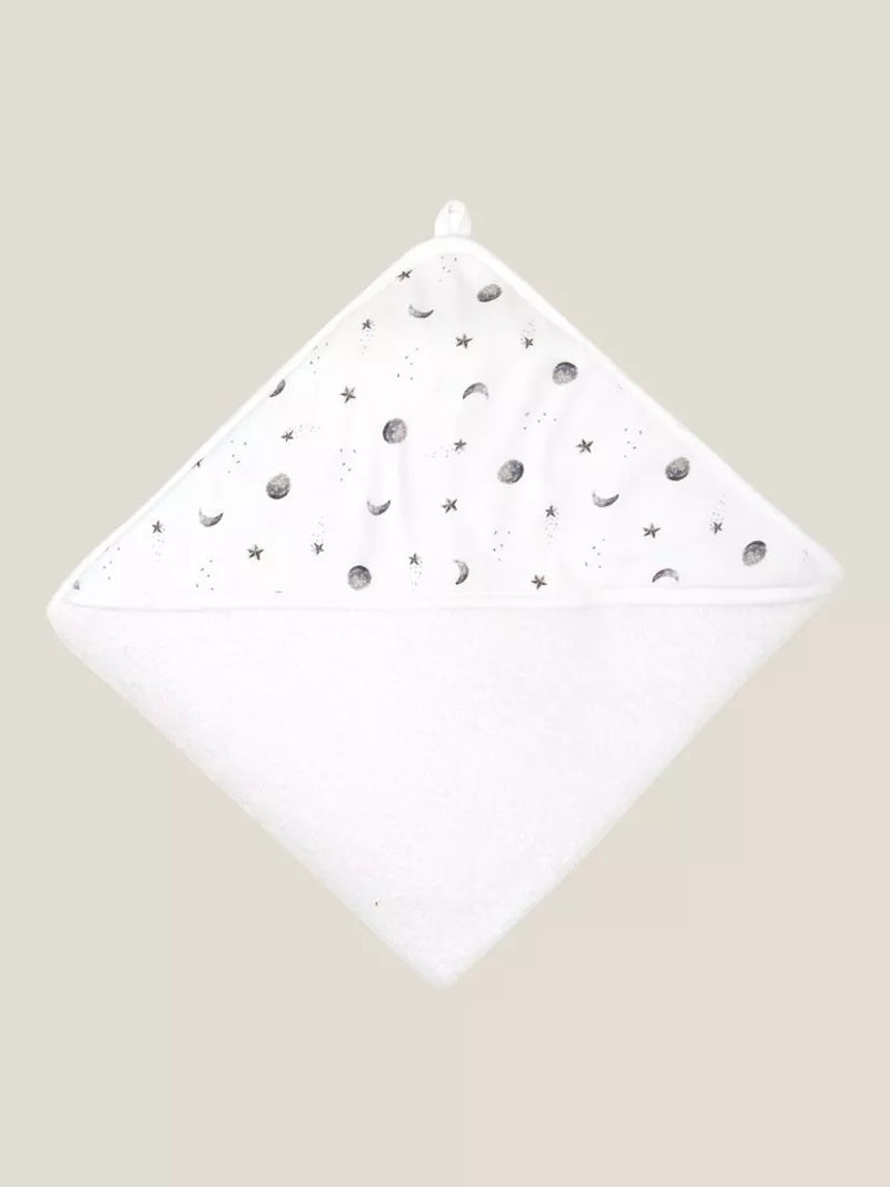 Rosa & Blue moon print hooded towel white, imported from the UK