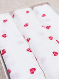 Rosa & Blue baby muslin squares pack of 3 in white (British brand)