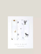 John Lewis Rosa & Blue Baby Bamboo Cotton Blend Muslin Squares, Pack of 3, White- Buy online at McGrocer